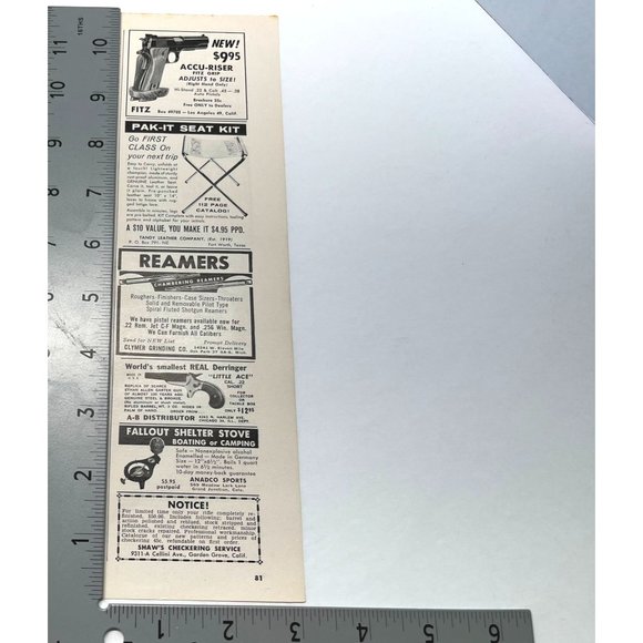 1962 Gun Cannon Magazine Ads Fitz Chambering Reamers Intl Firearms Carbide - Picture 2 of 5